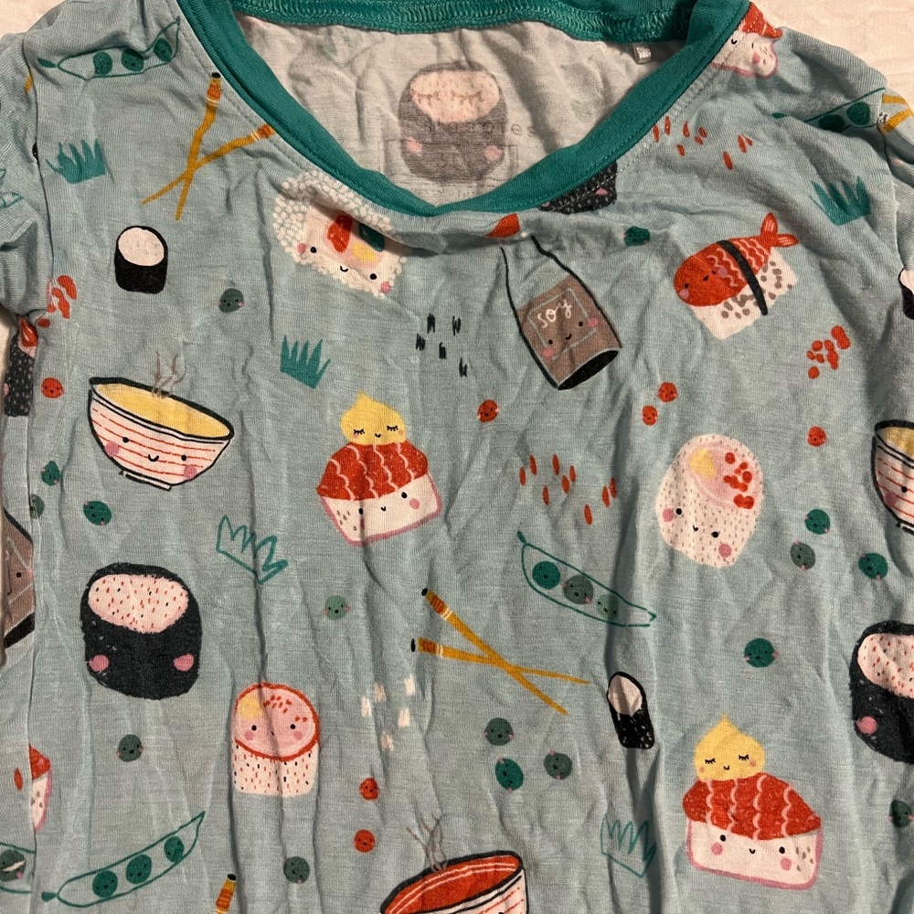 Little Sleepies Teal Sushi Print Kids Pajama Set